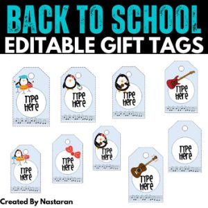 Editable Teacher Appreciation Week Gift Tags - Name Tags - Music