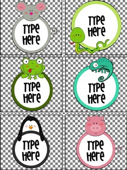 Editable Animal Labels - Printable Gift Tags