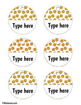 Editable Emoji Gift Tags