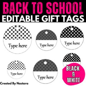 Teacher Toolbox Labels Editable Classroom Supply Tags Black and White Decor