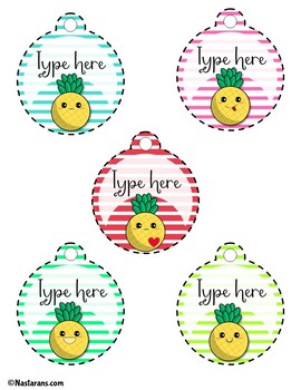 Editable Gift Tags Tropical