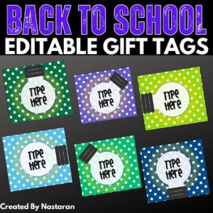 Editable Polka Dot Light Bulb Labels-Printable Gift Tags