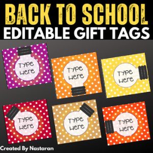 Editable Polka Dot Light Bulb Labels - Printable Gift Tags