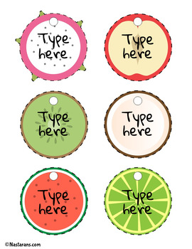 Editable Fruits Tags -Printable