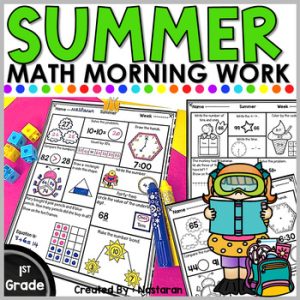1st Grade Morning Work - Spiral Math Review - Summer Packet