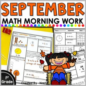 1st Grade Morning Work - Spiral Math Review - September