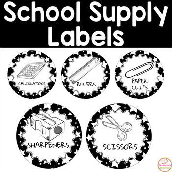 Teacher Toolbox Labels Editable Classroom Supply Labels Black and White Decor